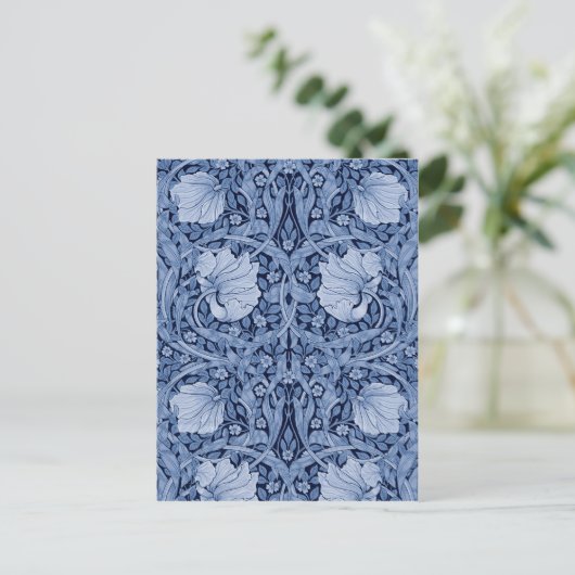 Pimpernel Blue Monotone, William Morris Briefkaart (Staand voorkant)