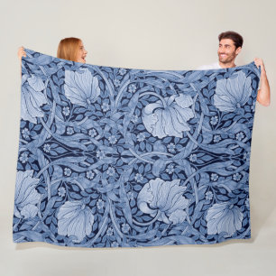 Pimpernel Blue Monotone, William Morris Fleece Deken