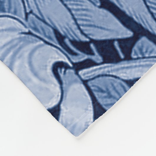 Pimpernel Blue Monotone, William Morris Fleece Deken (Hoek)