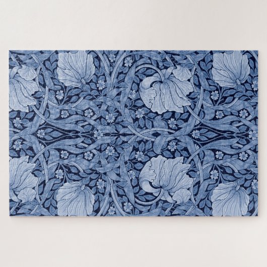 Pimpernel Blue Monotone, William Morris Jigzaag Pu Legpuzzel (Horizontaal)