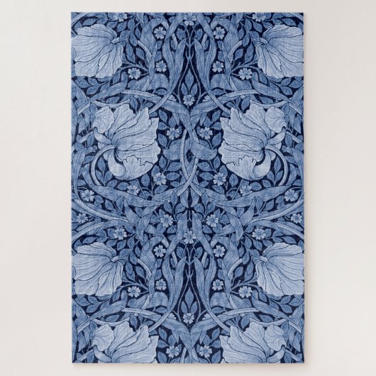 Pimpernel Blue Monotone, William Morris Jigzaag Pu Legpuzzel (Verticaal)