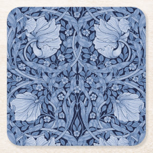 Pimpernel Blue Monotone, William Morris Kartonnen Onderzetters