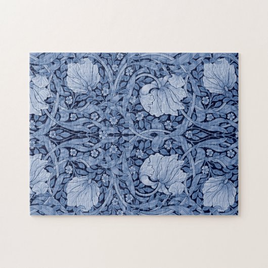 Pimpernel Blue Monotone, William Morris Legpuzzel (Horizontaal)