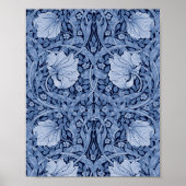 Pimpernel Blue Monotone, William Morris Poster (Voorkant)