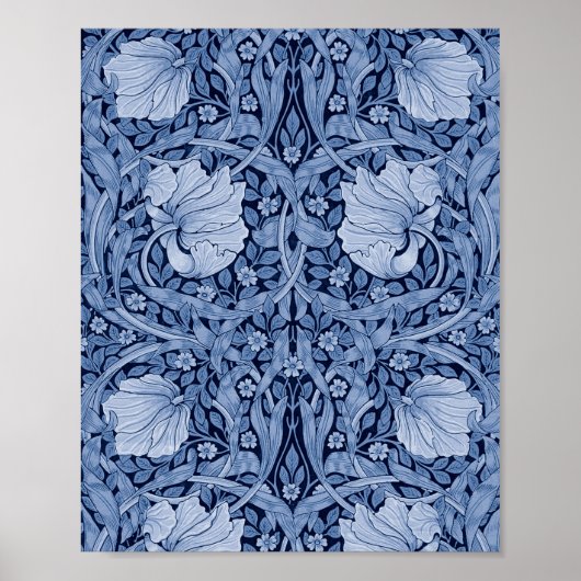 Pimpernel Blue Monotone, William Morris Poster (Voorkant)
