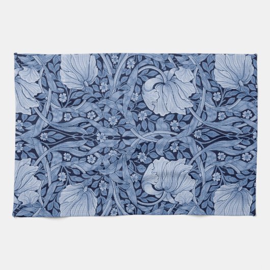 Pimpernel Blue Monotone, William Morris Theedoek (Horizontaal)