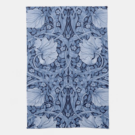 Pimpernel Blue Monotone, William Morris Theedoek (Verticaal)