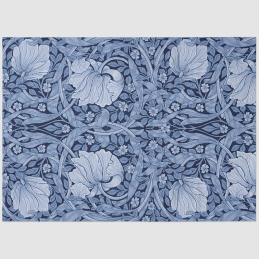 Pimpernel Blue Monotone, William Morris Tissuepapier (Voorkant)