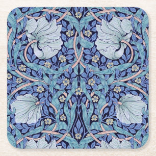 Pimpernel Blue, William Morris Kartonnen Onderzetters