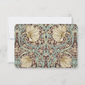 Pimpernel  Floral Art Nouveau RSVP-kaart Kaart (Achterkant)