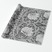 Pimpernel Gray Monotone, William Morris Cadeaupapier (Uitgerold)