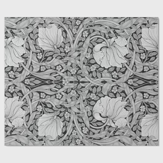 Pimpernel Gray Monotone, William Morris Cadeaupapier (Vlak)