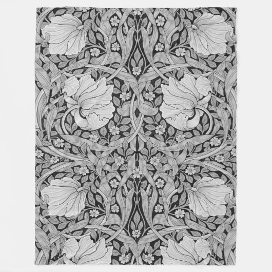 Pimpernel Gray Monotone, William Morris Fleece Deken (Voorkant)