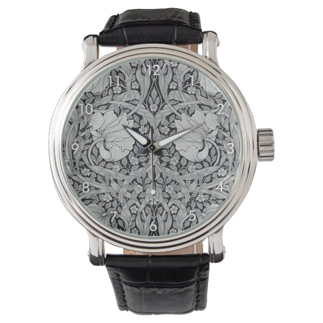 Pimpernel Gray Monotone, William Morris Horloge (Voorkant)