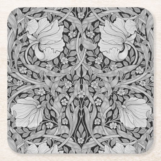 Pimpernel Gray Monotone, William Morris Kartonnen Onderzetters (Voorkant)