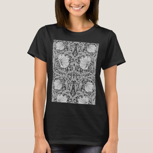 Pimpernel Gray Monotone, William Morris T-shirt (Voorkant)