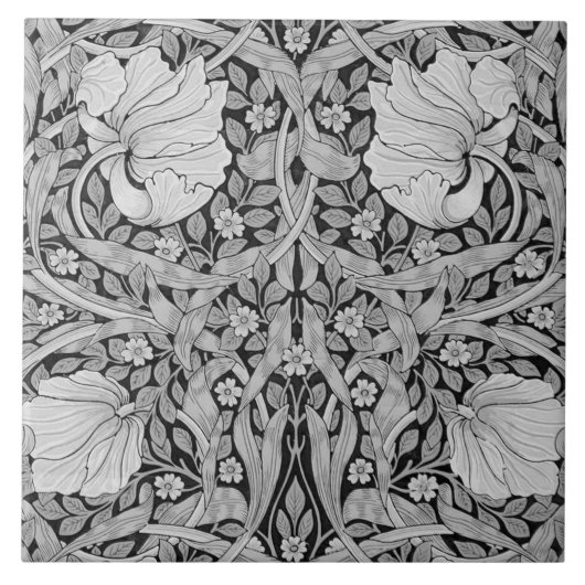 Pimpernel Gray Monotone, William Morris Tegeltje (Voorkant)