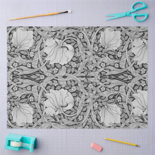 Pimpernel Gray Monotone, William Morris Tissuepapier (Craft)