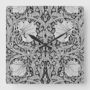 Pimpernel Gray Monotone, William Morris Vierkante Klok