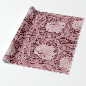 Pimpernel Maroon, William Morris Cadeaupapier (Uitgerold)