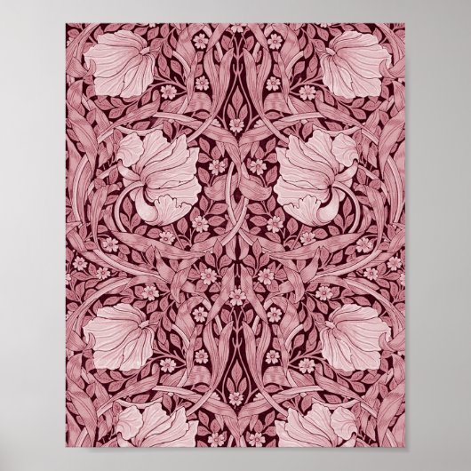 Pimpernel Maroon, William Morris Poster (Voorkant)