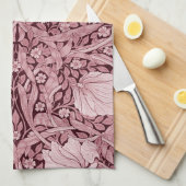 Pimpernel Maroon, William Morris Theedoek (Quarter Fold)