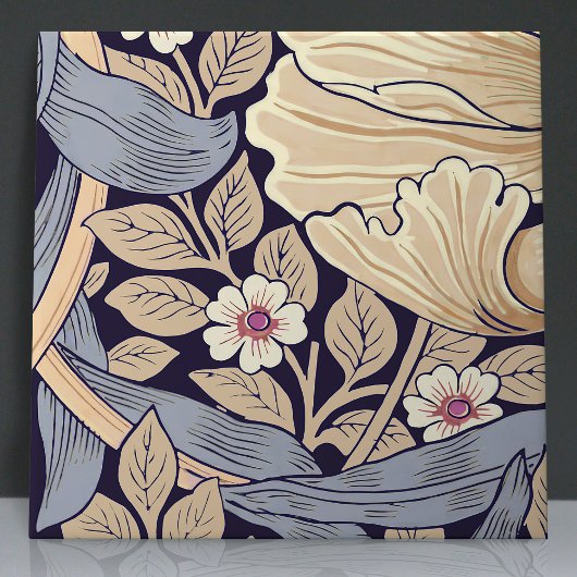 Pimpernel Naadloos 11 van 12 Stoffig Blauw & Geel Tegeltje