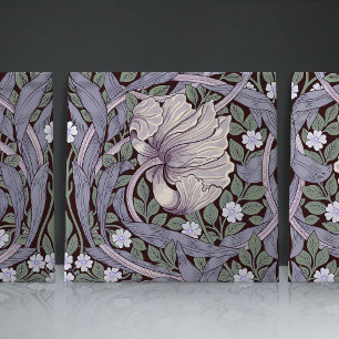 Pimpernel naadloos 1/2 William Morris Arts Crafts Tegeltje