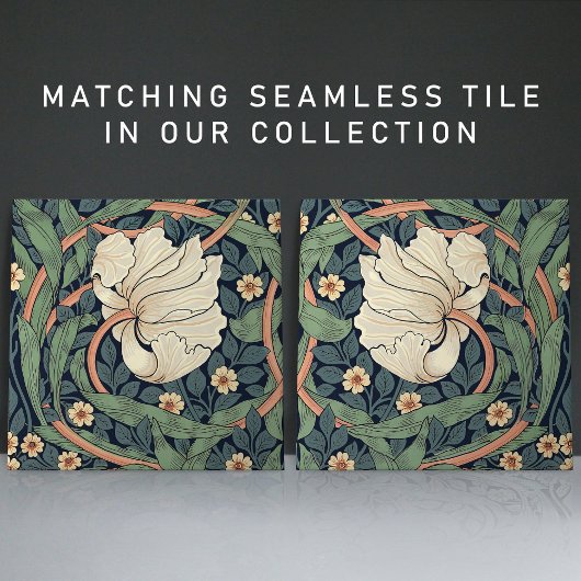 Pimpernel naadloos 1/2 William Morris Arts Crafts Tegeltje