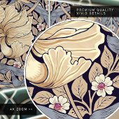 Pimpernel naadloos 1/2 William Morris Arts Crafts Tegeltje