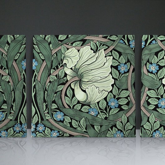 Pimpernel naadloos 1/2 William Morris Arts Crafts Tegeltje