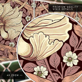 Pimpernel naadloos 2/2 William Morris Arts Crafts Tegeltje