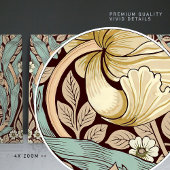 Pimpernel naadloos 2/2 William Morris Arts Crafts Tegeltje