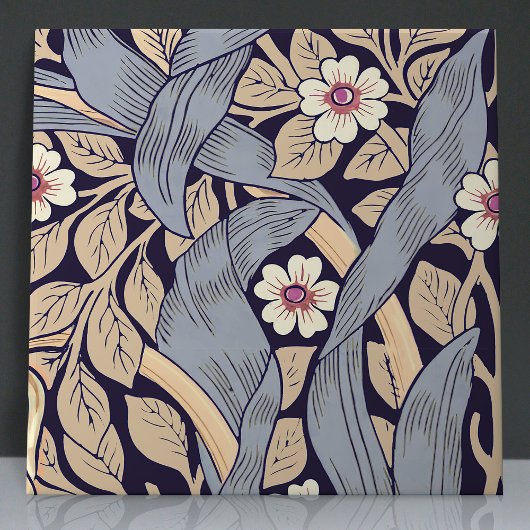 Pimpernel Naadloos 2 van 12 Stoffig Blauw & Geel Tegeltje