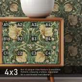 Pimpernel Naadloos 6 van 12 Faux Gold & Sage Green Tegeltje