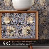 Pimpernel Naadloos 8 van 12 Stoffig Blauw & Geel Tegeltje