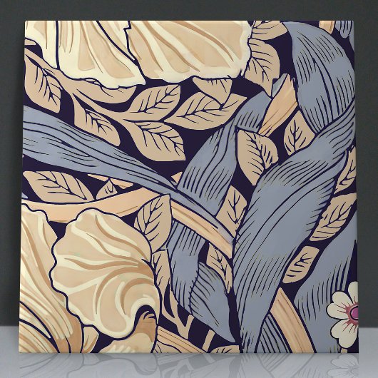 Pimpernel Naadloos 8 van 12 Stoffig Blauw & Geel Tegeltje