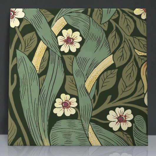 Pimpernel Naadloos 9 van 12 Faux Gold & Sage Green Tegeltje