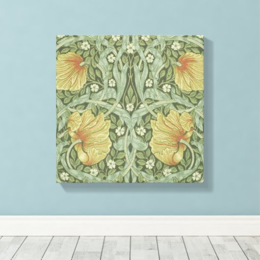 Pimpernel Pattern (door William Morris) Canvas Afdruk (Insitu (Houten vloer))