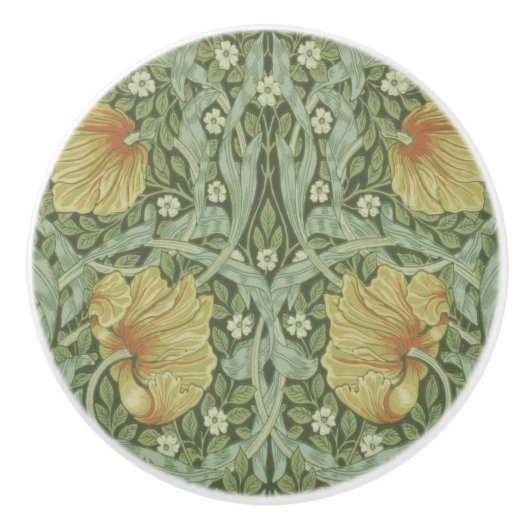 Pimpernel Pattern (door William Morris) Keramische Knop (Voorkant)