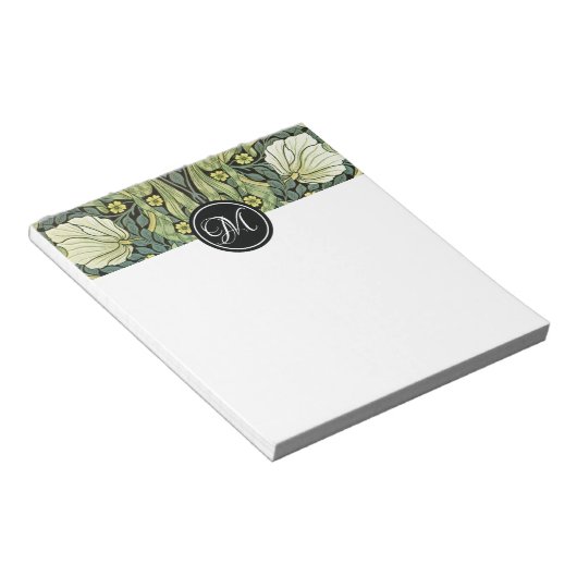 Pimpernel Pattern Monogram William Morris Notitieblok (Schuin)