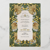 Pimpernel Pattern William Morris Folie Uitnodiging (Voorkant)