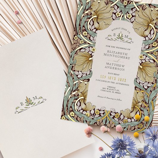  Pimpernel Pattern William Morris Folie Uitnodiging