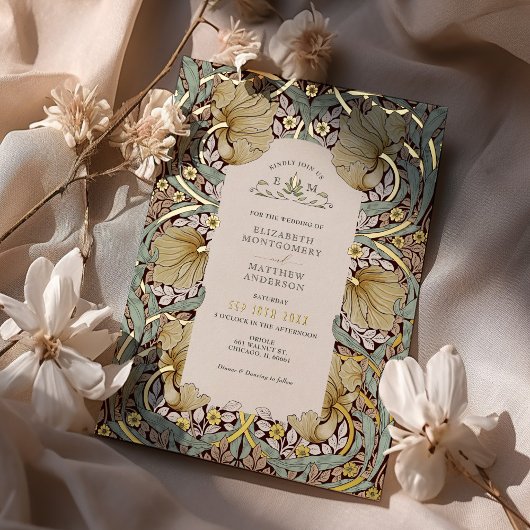  Pimpernel Pattern William Morris Folie Uitnodiging