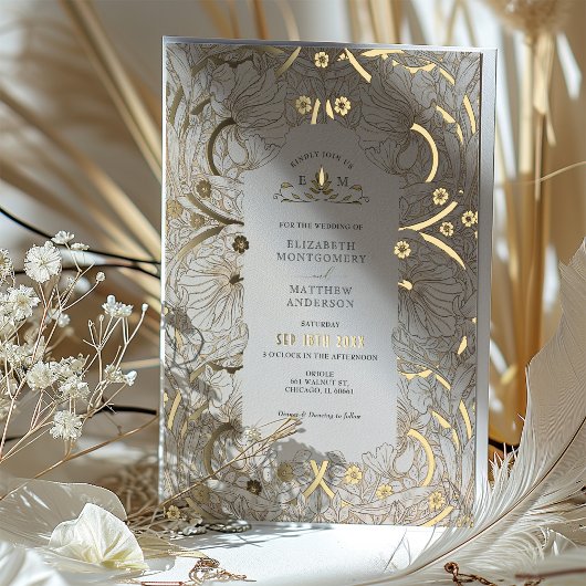 Pimpernel Pattern William Morris Folie Uitnodiging