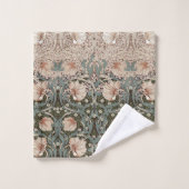 Pimpernel Sage Green & Dusty Pink William Morris Bad Handdoek (Wasdoekje)
