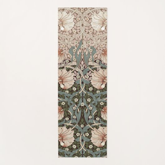 Pimpernel Sage Green & Dusty Pink William Morris Yogamat (Voorkant)