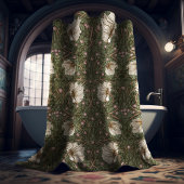 Pimpernel Sage Groen & Warm Wit Patroon Morris Douchegordijn