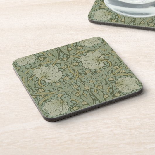 Pimpernel van William Morris  Floral Textile Bier Onderzetter (Linkerzijde)