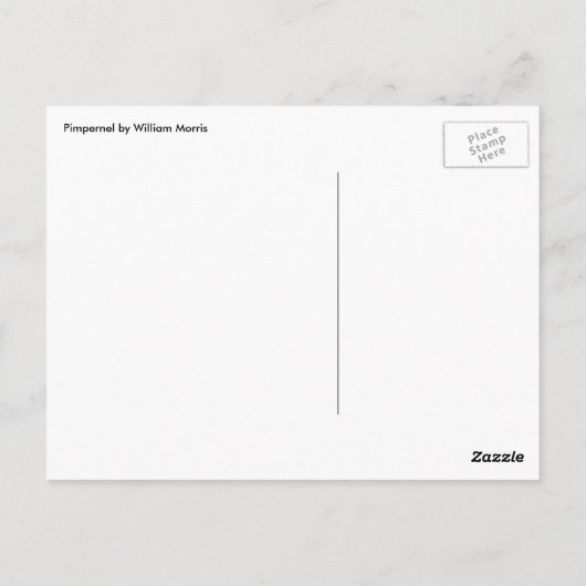 Pimpernel van William Morris  Floral Textile Briefkaart (Achterkant)